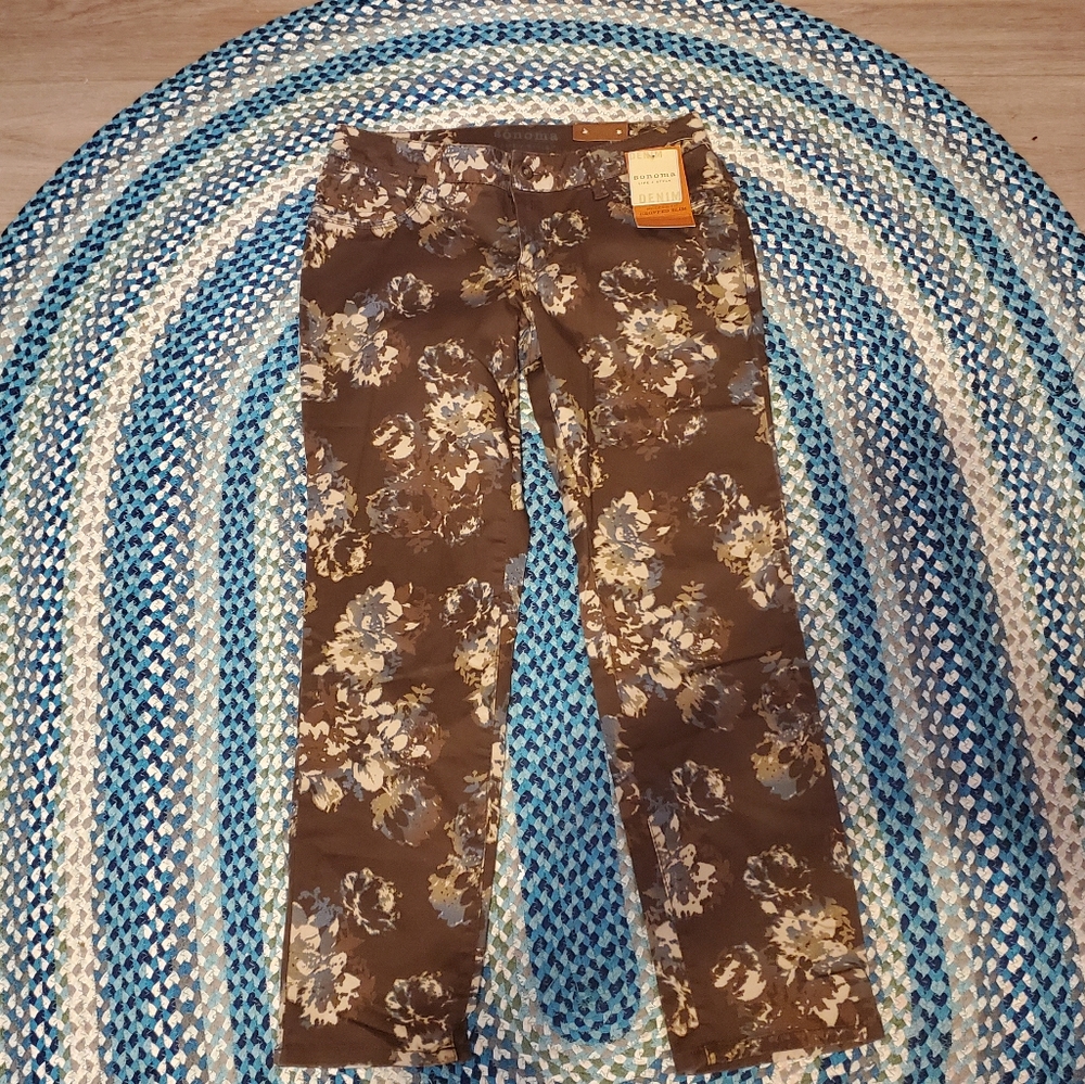 Sonoma cropped slim floral jeans